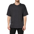Men's Dark Grey Cotton Crewneck Short Sleeve Gray