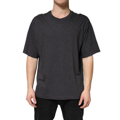 Men's Dark Grey Cotton Crewneck Short Sleeve Gray
