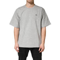 Men's Grey Cotton Crewneck Short Sleeve T-Shirt Gray