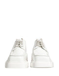 Men's White Leather Chunky Sole Derby Shoes