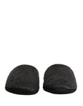 Men's Dark Grey Charcoal Wool Red Slippers Shoes Gray