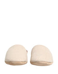 Men's Beige Shetland Wool Red Quilted Slippers Shoes