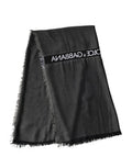 Black Modal Warmer Shawl Fringes 140cm X 134cm Men Scarf And White Silk Wool