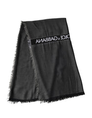 Black Modal Warmer Shawl Fringes 140cm X 134cm Men Scarf And White Silk Wool