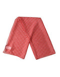 Women's White Red Check Silk Wrap Foulard 140cm X 136cm Scarf
