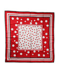 Women's Red White Polka Dot Square Foulard 90cm X 88cm Scarf And Silk