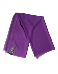 Women's Purple Silk Neck Wrap Shawl Foulard 134cm X 131cm Scarf