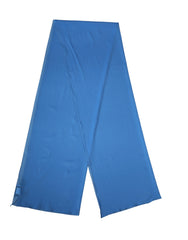 Women's Blue Silk Neck Wrap Shawl Stole 200cm X 64cm Scarf Elastane