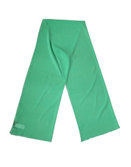 Women's Green Silk Neck Wrap Shawl Stole 200cm X 64cm Scarf Elastane