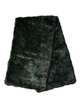 Women's Black Green Stripe Fur Shawl Neck Wrap 180cm X49cm Scarf And Faux