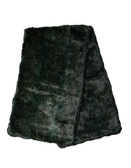 Women's Black Green Stripe Fur Shawl Neck Wrap 180cm X49cm Scarf And Faux