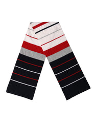 Women's Multicolor Stripes Shawl Neck Wrap 119cm X 20cm Scarf Virgin Wool Nylon
