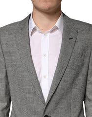 Men's Gray Martini Single Breasted Formal 2pc Suit Wool Polyester Elastane