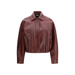 Women's Bordeaux Calf Leather Bos Taurus Jacket Clothing