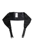 Men's Black Silk Wide Belt Waist Cummerbund
