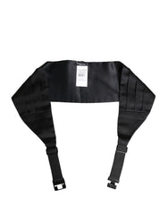 Men's Black Silk Wide Belt Waist Cummerbund