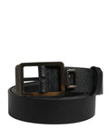Men's Black Calf Leather Gold Metal Buckle Belt