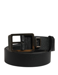 Men's Black Calf Leather Gold Metal Buckle Belt