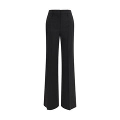 Women's Black Wool Flared Pants