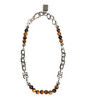 Women's Silver Tone Brass Chain Beaded Gem Dg Logo Bracelet Zamak Natural Real