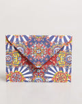 Women's Multicolor Carretto Siciliano Envelope Post Card Holder 100llulose Accessory