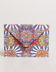 Women's Multicolor Carretto Siciliano Envelope Post Card Holder 100llulose Accessory