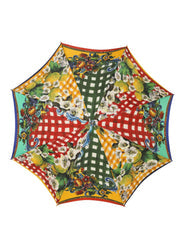 Women's Multicolor Carretto Siciliano Print Collapsible Umbrella Polyester Accessory