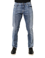 Two Tone Blue Cotton Regular Men Denim Jeans Clothing
