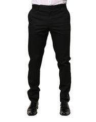 Men's Cotton-Elastane Dress Trousers Black