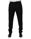 Men's Virgin Wool Dress Trousers Black