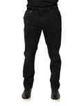 Men's Black Tattered Skinny Cotton Denim Jeans Blue Elastane Clothing
