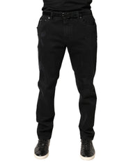 Men's Black Tattered Skinny Cotton Denim Jeans Blue Elastane Clothing