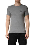 Gray Dg Logo Crew Neck Men Underwear T-Shirt Cotton Elastane