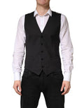 Black Wool Dress Men Formal Waistcoat Vest Virgin Elastane