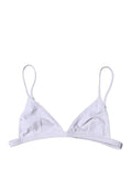 Women's Top White Nylon Triangle Swimwear Beachwear Bikini Elastane