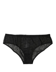 Women's Black Nylon Stretch Mid Waist Brief Underwear Elastane Clothing