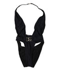 Women's Black Dg Nylon One-Piece Swimsuit Swimwear Elastane Clothing