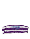 Women's Purple White Stripes Nylon Bandeau Swimwear Elastane Clothing