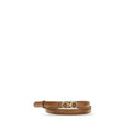 Women's Beige Calf Leather Bos Taurus Thin Belt