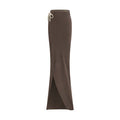 Women's Brown Cotton Long Skirt