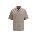 Men's Beige Viscose Shortsleeve Shirt