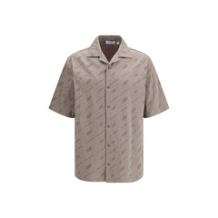 Men's Beige Viscose Shortsleeve Shirt