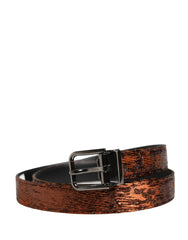 Men Brown Classic Polyester Metal Buckle Belt Me Calf Leather