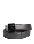 Men Silver Classic Leather Square Buckle Belt Lamb