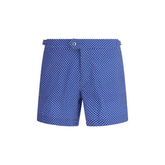 Men's Blue Polyester Short And Mini