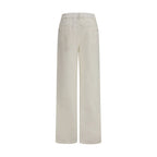 White Cotton Casual Pants
