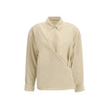 Women's Beige Silk Dress Shirt