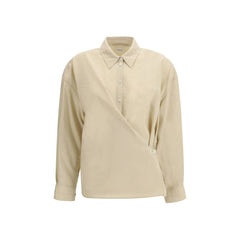 Women's Beige Silk Dress Shirt