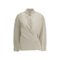 Women's Beige Cotton Dress Shirt