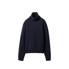 Women's Blue Cashmere Turtleneck Clothing